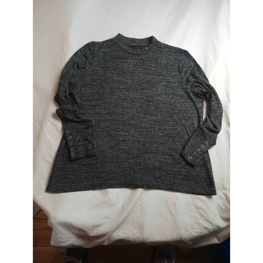 Rafaella Sweater Womens Size XXL Space Dye Gray Soft Girl Quiet Luxury‎ Corpcore